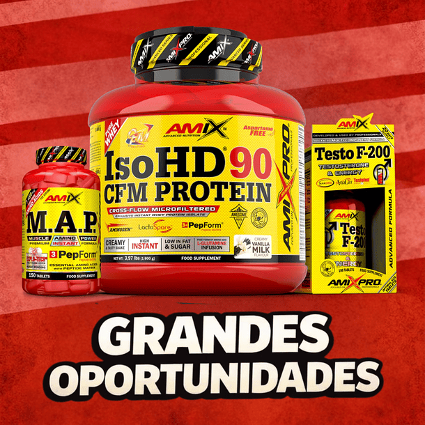 U-Pack Performance: proteína ISO HD + Testo F200 + Aminoácidos M.A.P