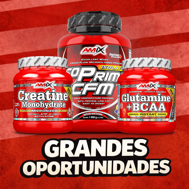 Pack Amix Performance – IsoPrime Whey Isolate + Creatina + Gluta-BCAAs