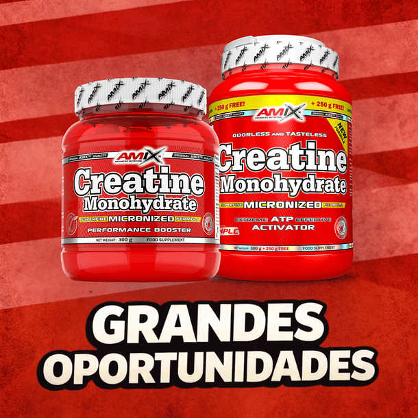 Pack Creatina Amix: Creatina Monoidratado 500g + 200g grátis + Creatina 300g