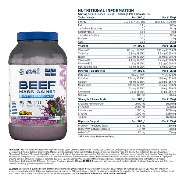 Beef mass gainer 3,13 kg 4