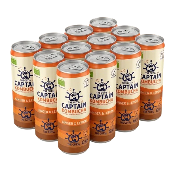 GUTsy Captain Kombucha gengibre e limão 12x250mL