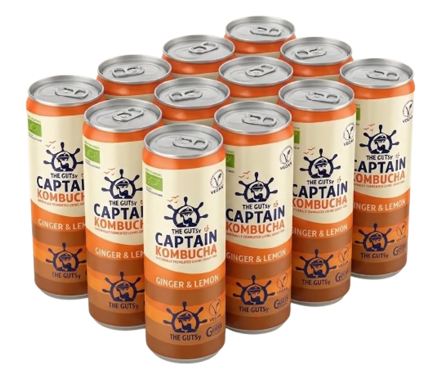 GUTsy Captain Kombucha gengibre e limão 12x250mL 2