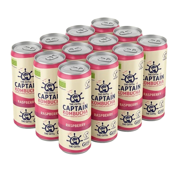 GUTsy Captain Kombucha Framboesa – Pack 12x250ml