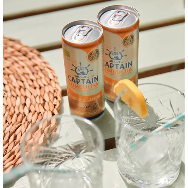 GUTsy Captain Kombucha gengibre e limão 12x250mL
