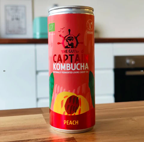 GUTsy Captain Kombucha Pêssego 12x250mL