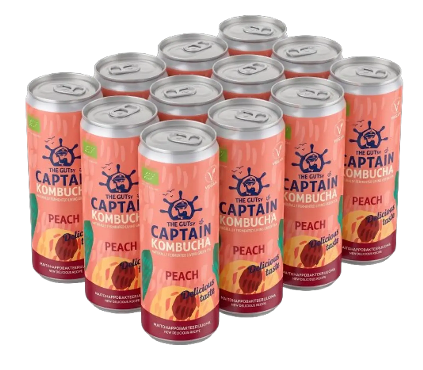 GUTsy Captain Kombucha Pêssego 12x250mL 2
