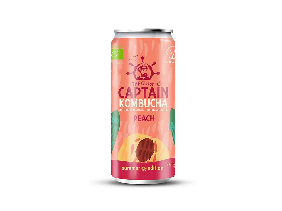 GUTsy Captain Kombucha Pêssego 12x250mL 3