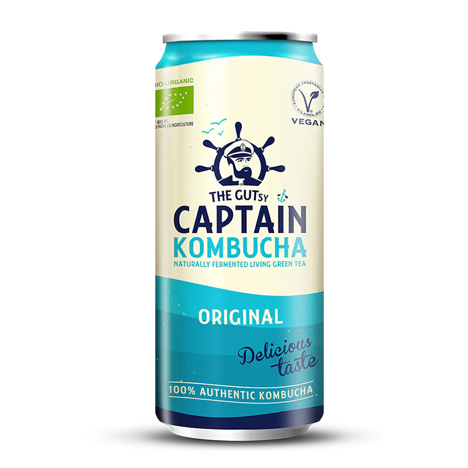 GUTsy Captain Kombucha Original lata 12x250ml 3