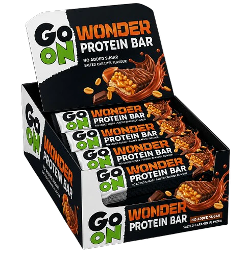 Barra Go On Protein Wonder de amendoim e caramelo salgado caixa de 24 un