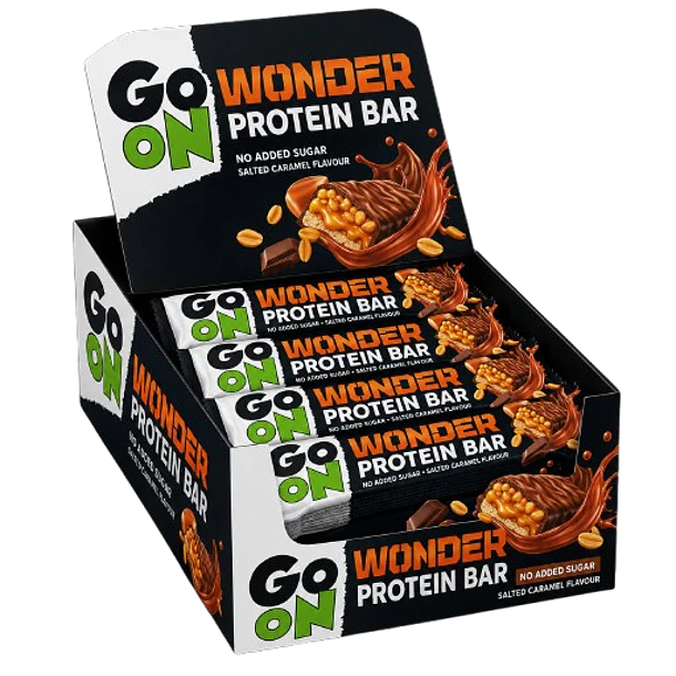 Barra Go On Protein Wonder de amendoim e caramelo salgado caixa de 24 un