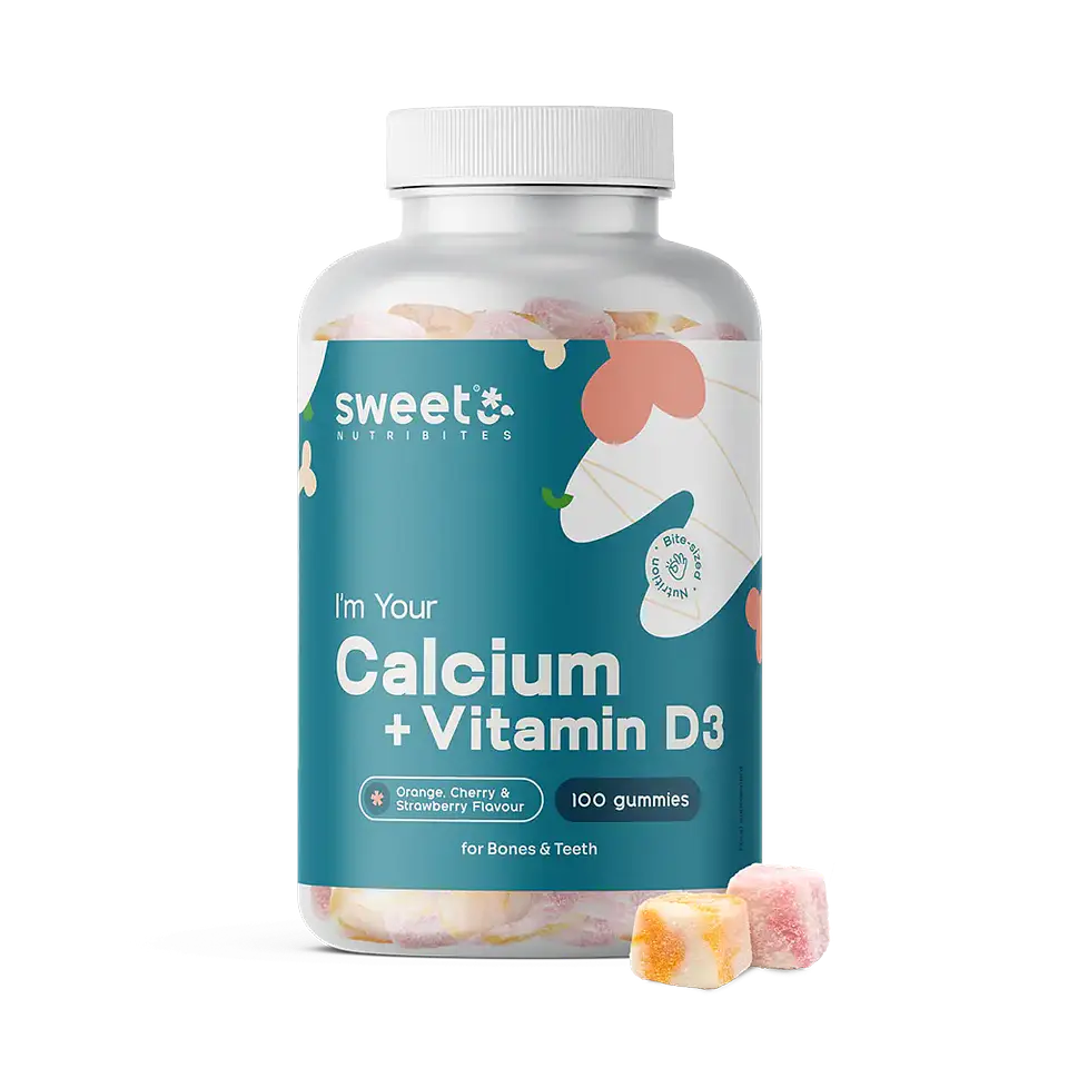 Cálcio + vitamina D3 – gomas para músculos, ossos e dentes 1
