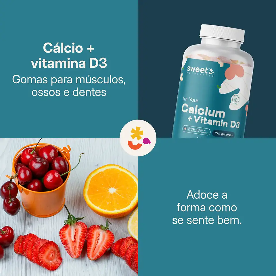 Cálcio + vitamina D3 – gomas para músculos, ossos e dentes 2