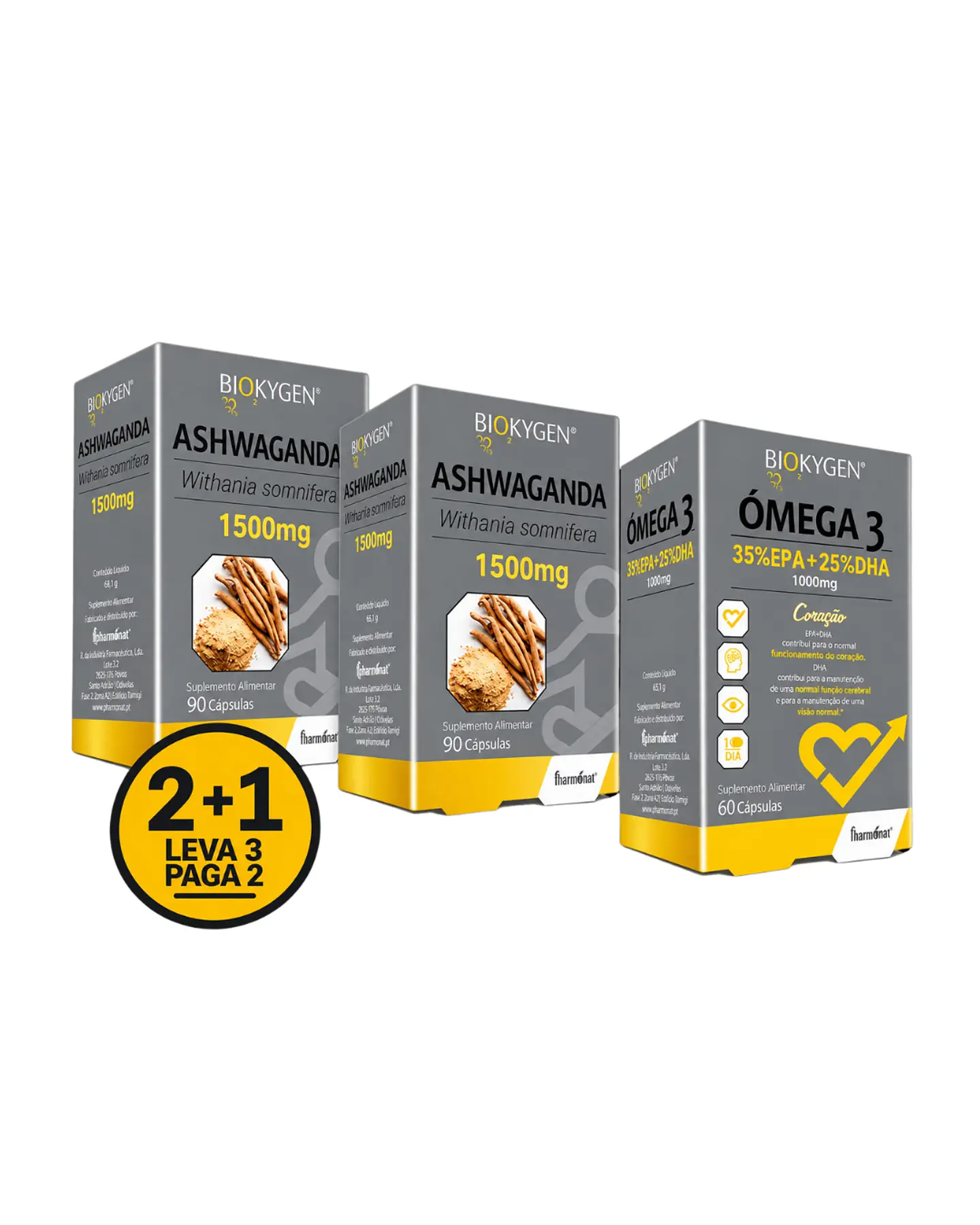 Pack 2=3 Ashwagandha + ômega 3 1