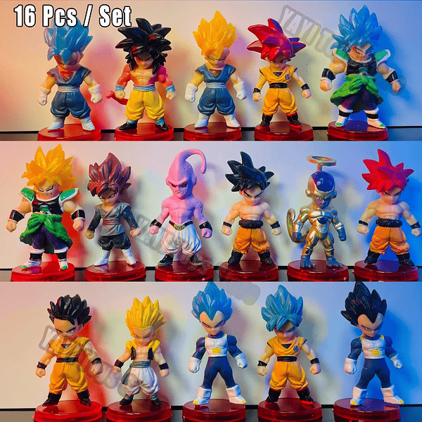 Dragon Ball Z Figuras: Super Saiyan Goku, Gohan, Vegeta, Broly, Piccolo, Majin Buu - Colección Completa de Modelos de Acción y Juguetes para Fans (5)