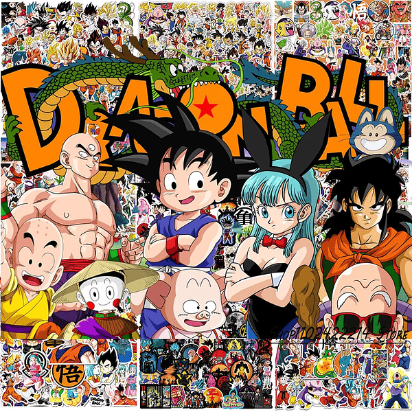 Pack de 50/60/100 Pegatinas de Dragon Ball: Goku y Amigos, Stickers Impermeables para Laptop, Moto y Skate - Decora tu Mundo con Estilo Anime