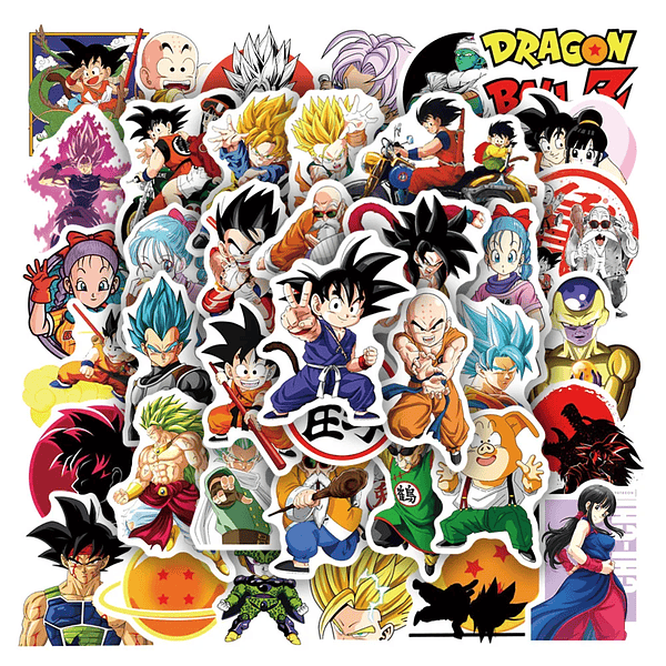 Pack de 50/60/100 Pegatinas de Dragon Ball: Goku y Amigos, Stickers Impermeables para Laptop, Moto y Skate - Decora tu Mundo con Estilo Anime (4)