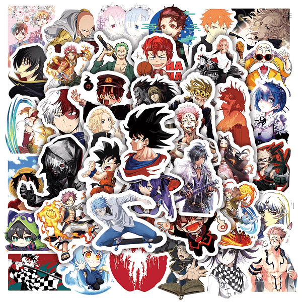 Pack de 50/60/100 Pegatinas de Dragon Ball: Goku y Amigos, Stickers Impermeables para Laptop, Moto y Skate - Decora tu Mundo con Estilo Anime (9)