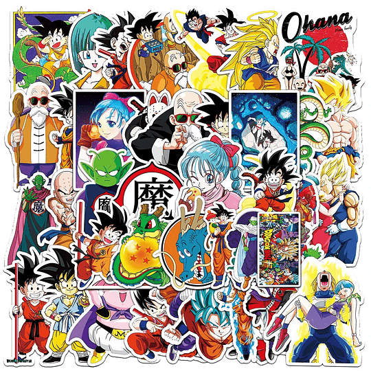 Pack de 50/60/100 Pegatinas de Dragon Ball: Goku y Amigos, Stickers Impermeables para Laptop, Moto y Skate - Decora tu Mundo con Estilo Anime