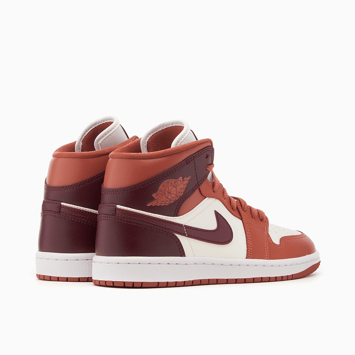 Jordan 1 Mid Dusty Peach Night Maroon (Women's) 6