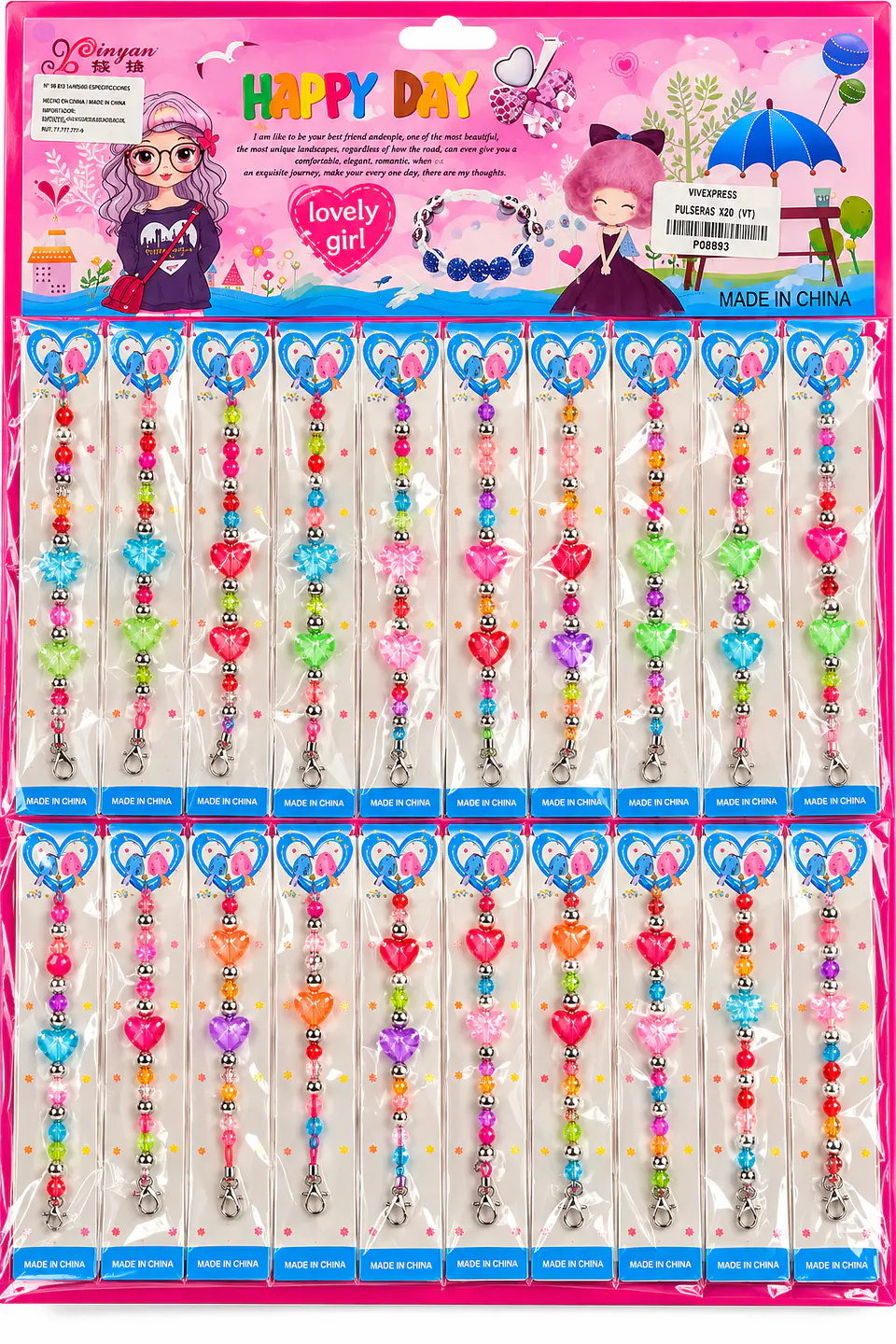 DISPLAY DE 20 PULSERAS NIÑA  1