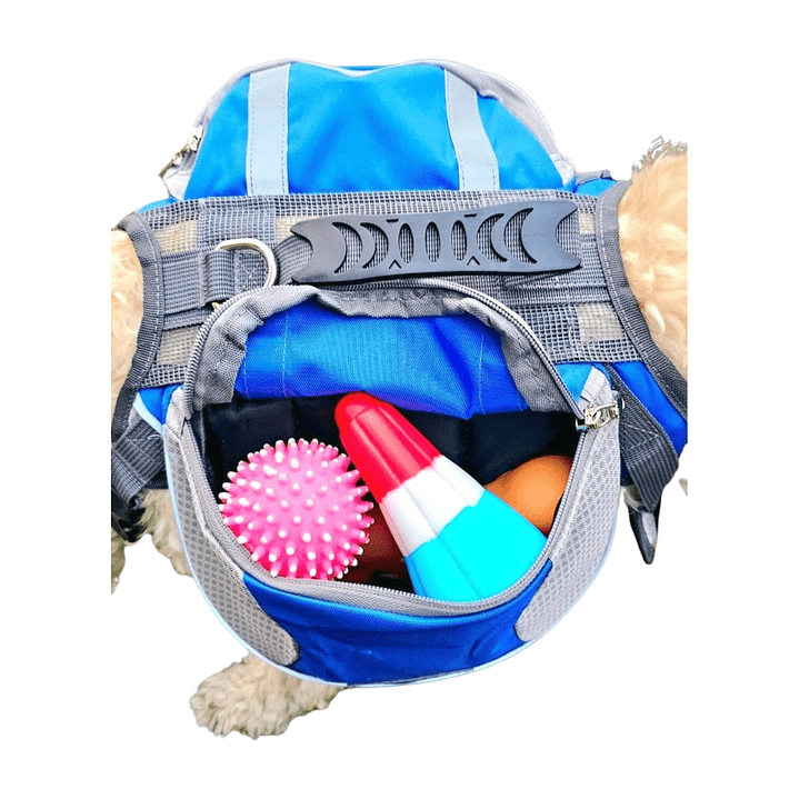 Mochila con Arnés para Perros - Azul, Ideal para Trekking y Aventuras al Aire Libre 3