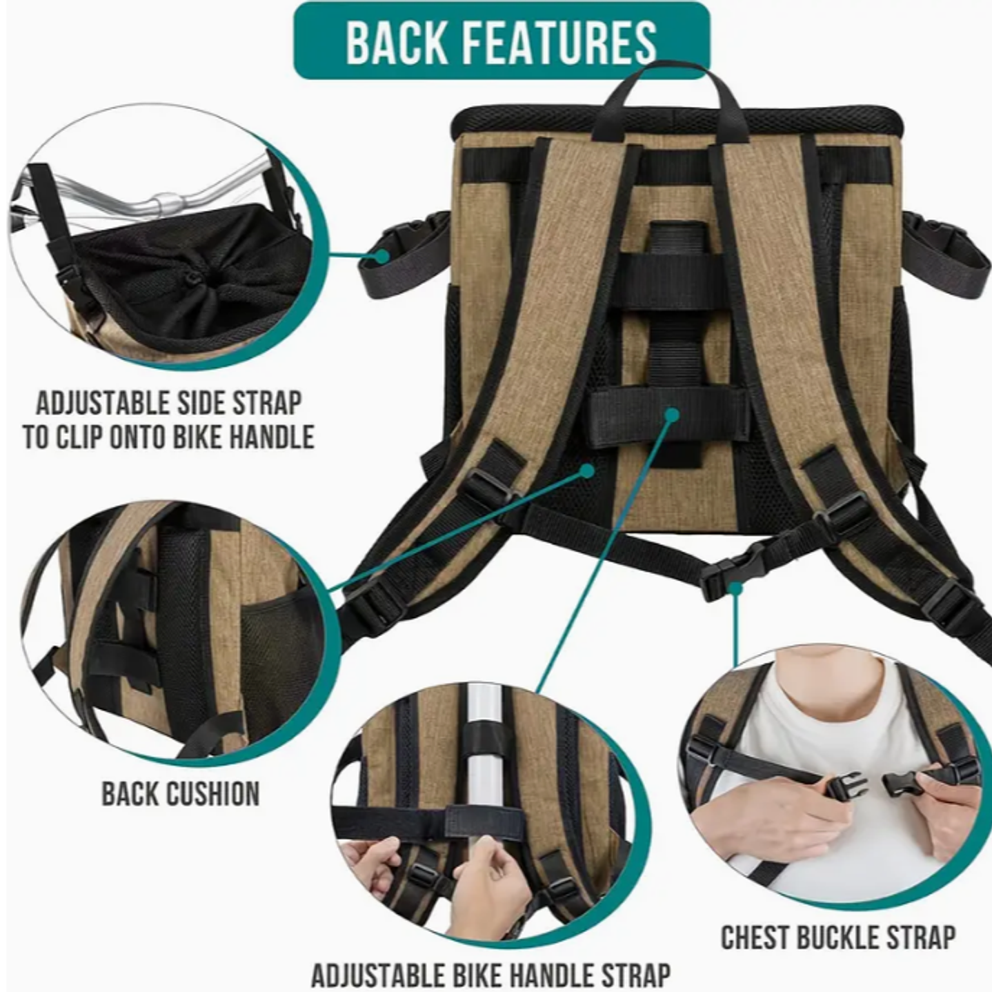 Cesta Multifuncional para Perros - Mochila Portadora Plegable para Paseos y Aventuras Familiares 5