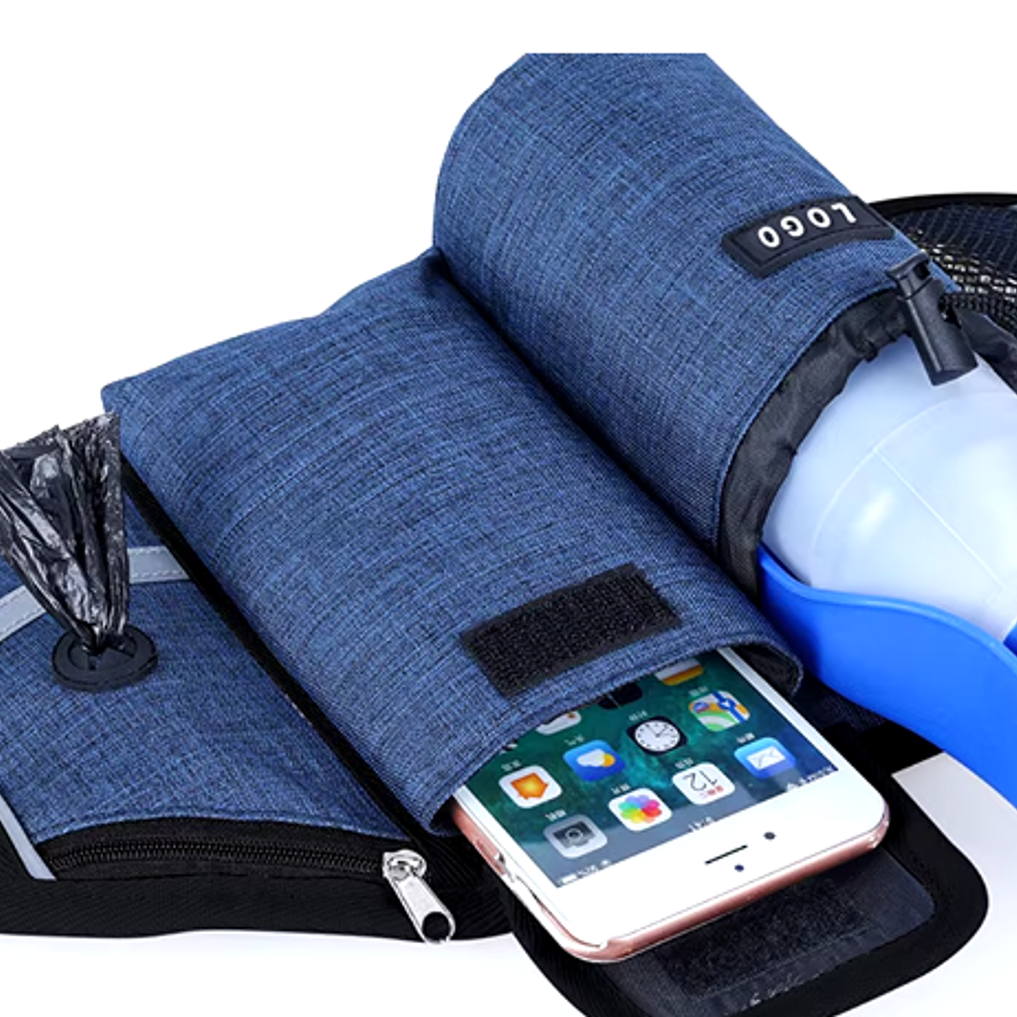 Riñonera de Entrenamiento para Perros Azul - Multifuncional, Impermeable y con Tiras Reflectantes para Paseos y Actividades al Aire Libre 3