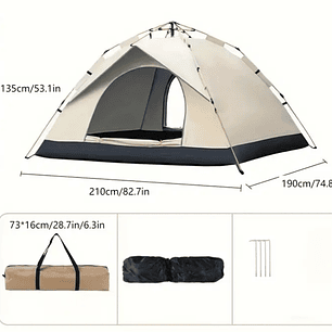  Carpa Automática para 3 Personas - Protección UV, Impermeable y Montaje Instantáneo para Aventura Familiar al Aire Libre