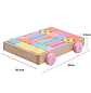 Block and Roll, Bloques de Madera con Carrito de Arrastre (Pink) - Miniatura 4