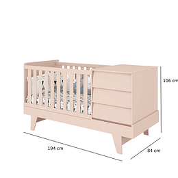 Cuna 3 En 1 Noah Rosado Opaco