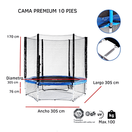 Cama Elástica 10 pies Premium