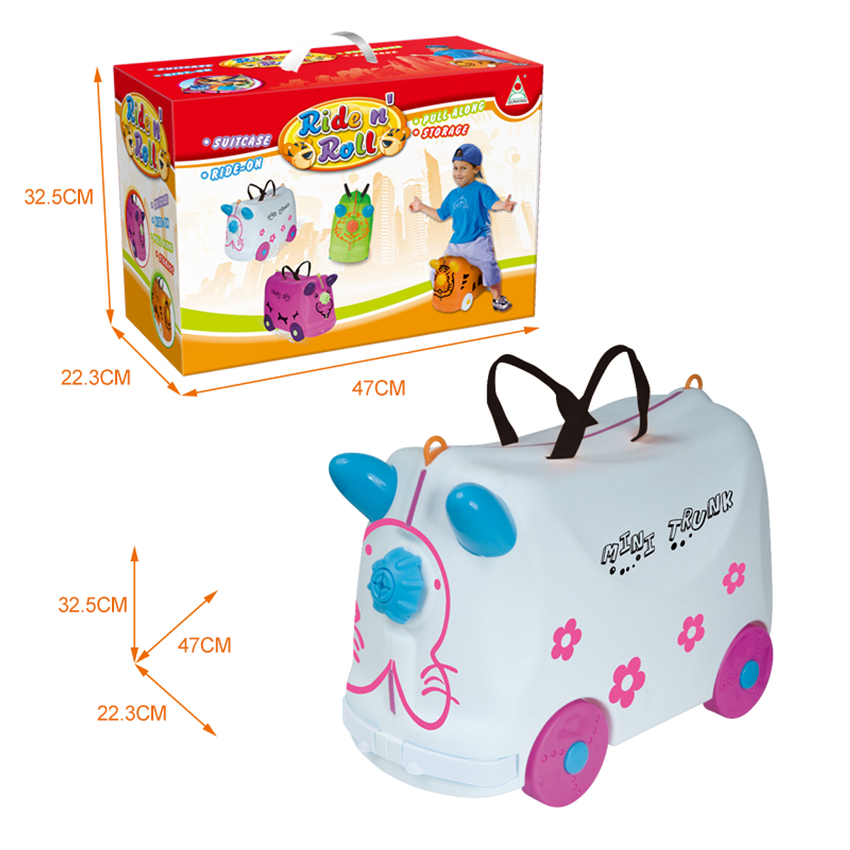 Maleta Blanca Con Ruedas Kidscool