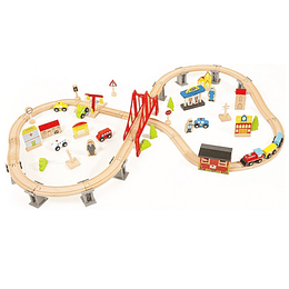 Pista De Tren City 70 Pcs Montessori