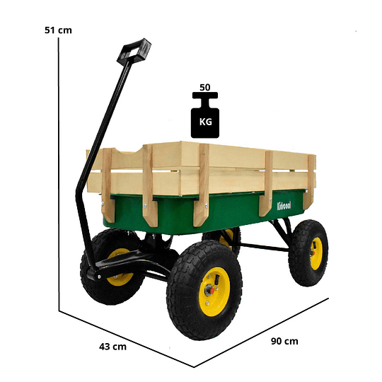 Carro De Arrastre Verde Kidscool