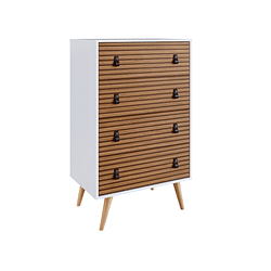 Cómoda Amber 4 Cajones Blanca/Brise