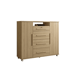 COMODA MULTIFUNCIONAL BEIGE MATE CINZA