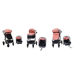 COCHE TRAVEL LUX 3 EN 1 KIDSCOOL ROSADO