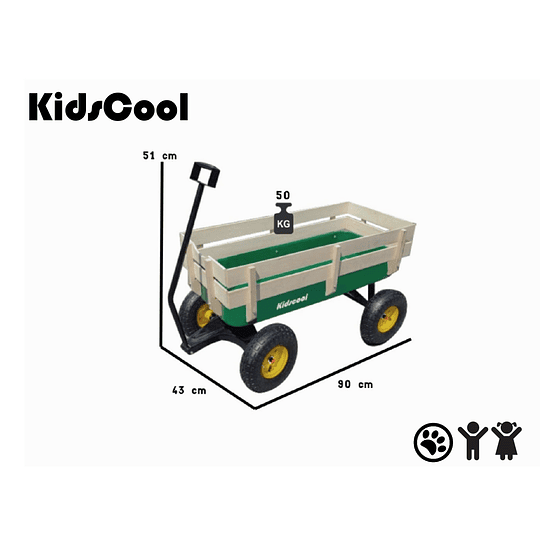 Carro De Arrastre Verde Kidscool