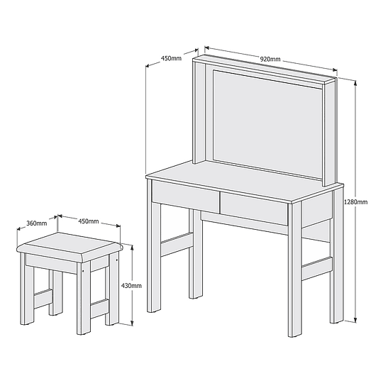 Tocador Con Espejo Be Blanco - Preventa 20 de Marzo
