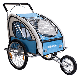 Combo Carrito coche Baby Trailer Azul + Bicicleta Balance Evolution Fresh Blue