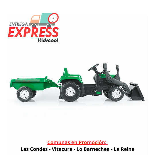 Entrega Express - Tractor A Pedales Maxi Ranch Verde Con Carrito Y Pala