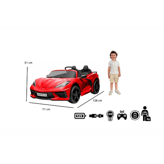 Entrega Express - Corvette con licencia 12V Rojo