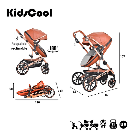 Entrega Express - Coche Cuna Egg 3 En 1 Kidscool Café