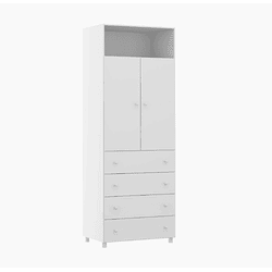 Ropero 2 Puertas y 4 Cajones Blanco