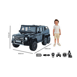 Entrega Express - Mercedes G63 6X6 6 Motores con Licencia 12V Negro