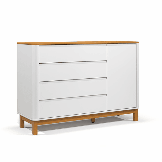 Comoda Flow Blanca Eco Wood