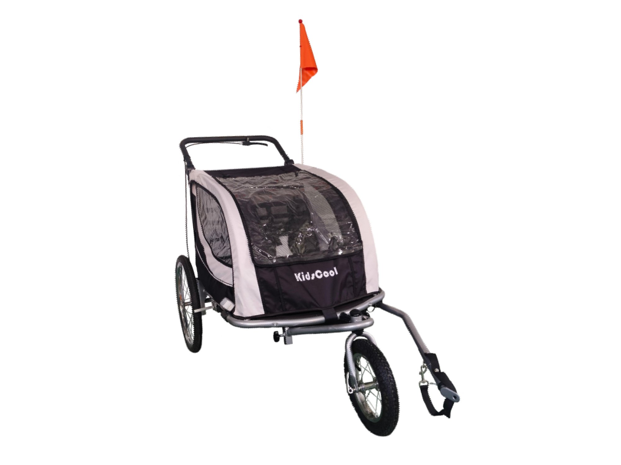 Carro arrastre trailer para bicicletas 2 niños BeRide Azul