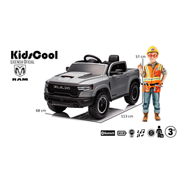 Retiro Express - Auto a Bateria Ram 1500 Rho Super Truck Gris 12v 2Motores