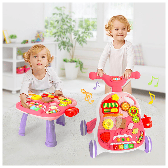 Caminador Multifunción 4 En 1 Rosado