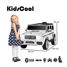  Auto a Batería Jeep G63 Con Licencia Mercedes 12V Blanco